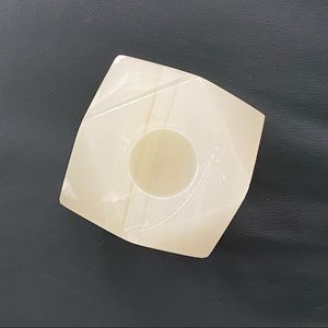 White Stone Candle Holder